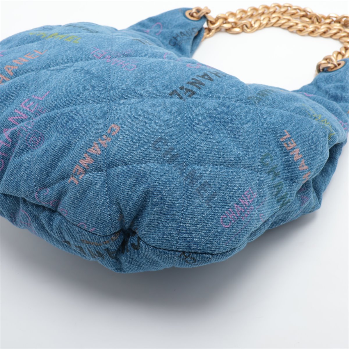 Chanel Matrasse Denim Chain Shoulder Bag Blue G