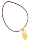 Hermes Hand 2002 Cadena Pendant Choker Necklace Gold