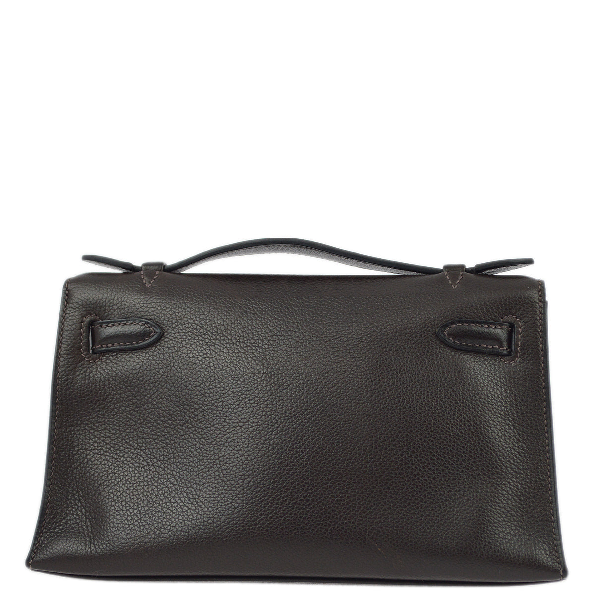 Hermes Brown Evergrain Kelly Pochette Handbag