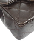 Chanel 1994 Classic Flap Handbag Micro Brown Lambskin
