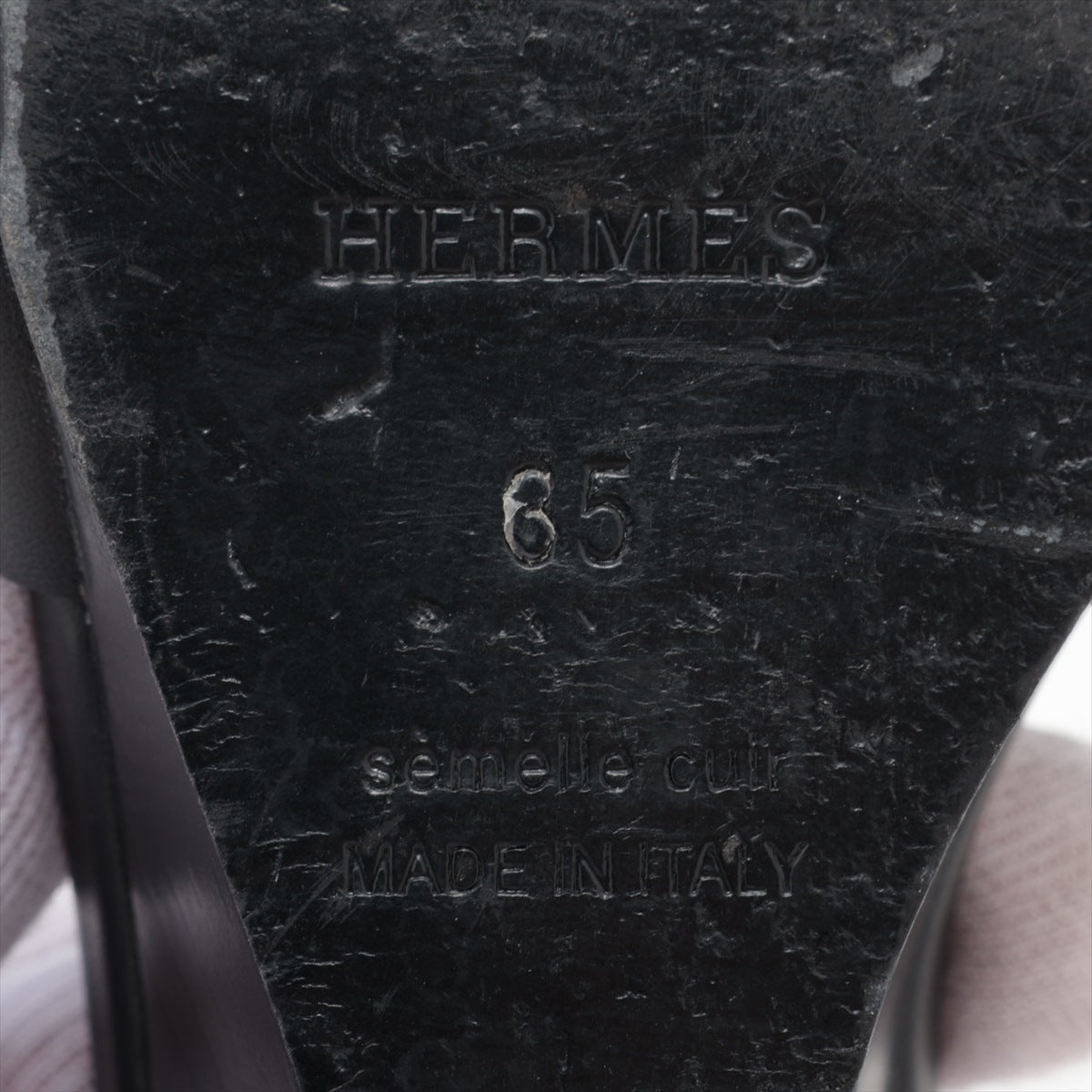 Hermes Legend Leather WizSolar Sandals 35  Black