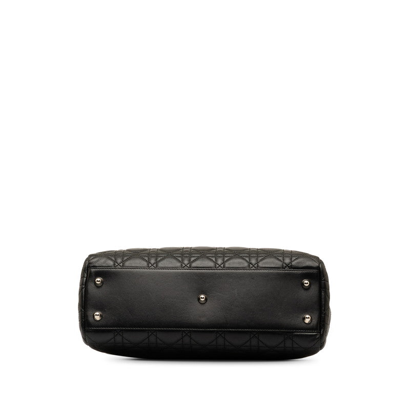 Dior Lady Handbag Black Silver Leather  Dior