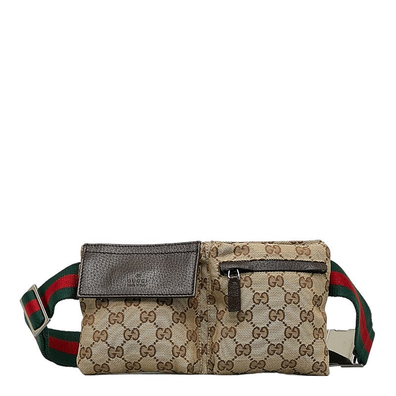 Gucci GG canvas sy line body bag vest bag 162962 beige brown canvas leather ladies GUCCI