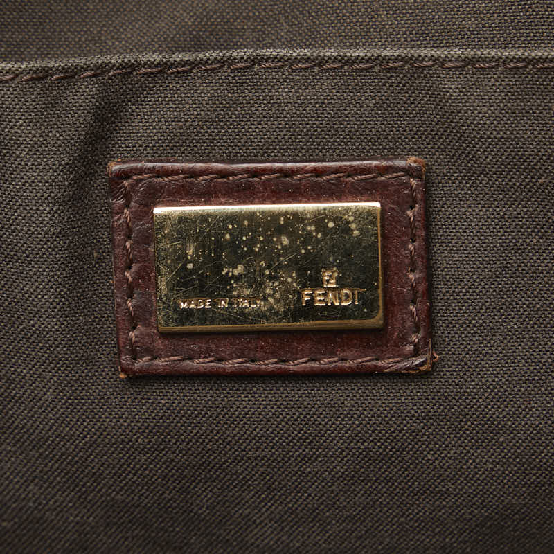 Fendi Zubo 手提包 8BH138 米色 黑色帆布皮革 Fendi