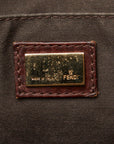 Fendi Zucca Handbag 8BH138 Beige Black Canvas Leather  Fendi