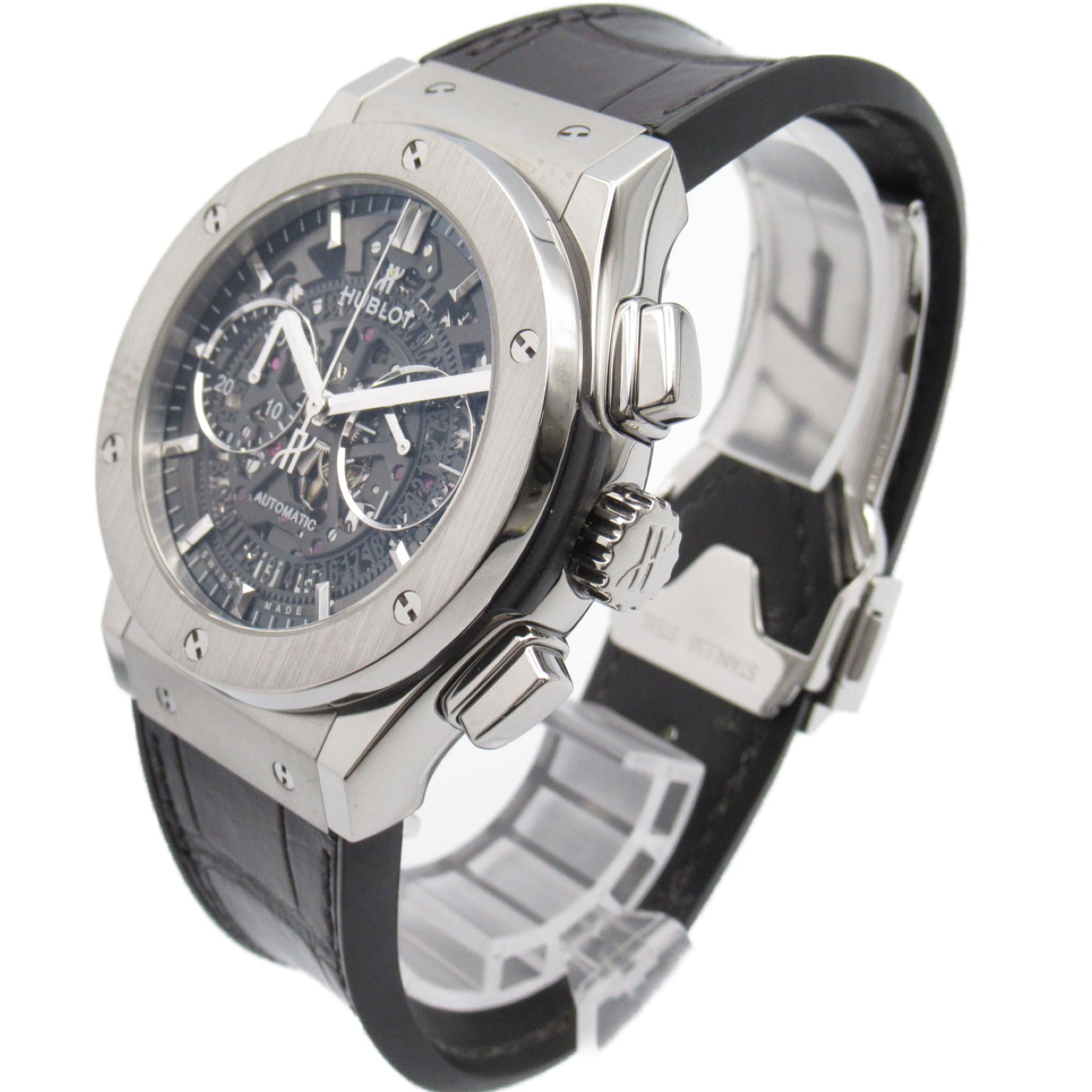 HUBLOT Classic Fusion  Watch Titanium Lavender Leather  Grey / Black / Skeleton 525.NX.0170.LR