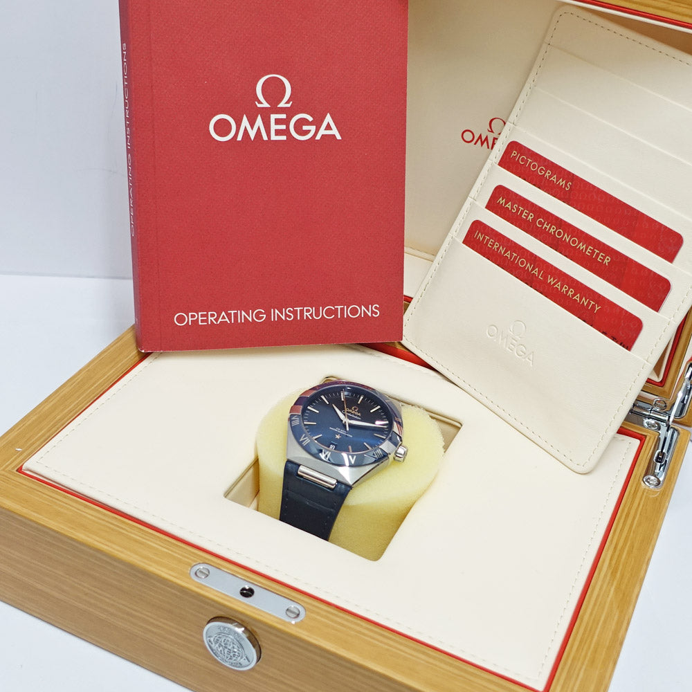 OMEGA Omega Constellation Coaxial Muster Chronometer 131.33.41.21.03.001 41mm SS Leather Blue Automatic   Watch