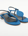 Bottega Veneta Intrecciato Leather Sandal 37 1/2  Blue Infla Pelle S.CUOIO