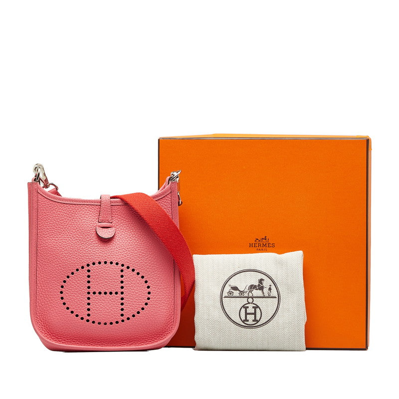 Hermes Ebryn Amazon TPM Shoulder Bag Rose Azare Pink Silver G   Clemence  Hermes