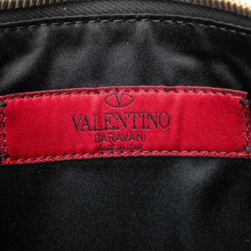Valentino Stads Heart GINZA2017 Backpack Black Wine Red Leather  Valentino