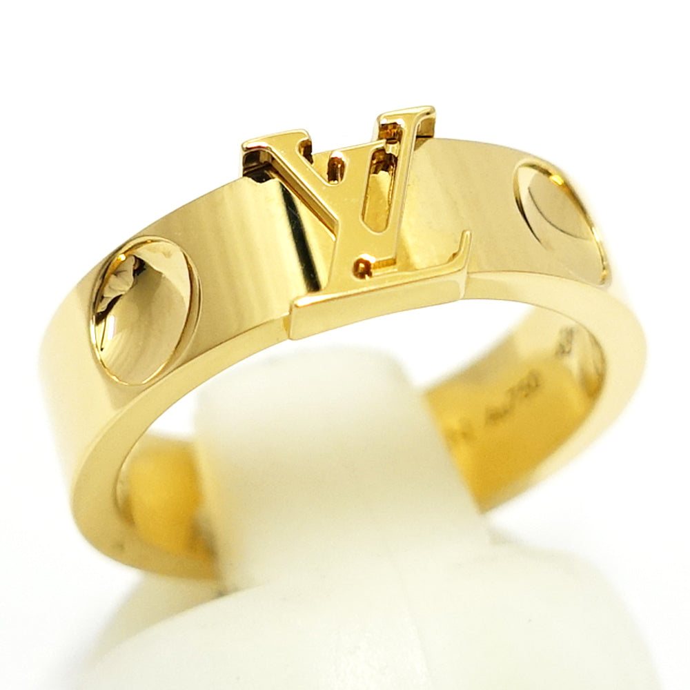 Louis Vuiton K18YG LV Ring Logo 750YG Q9K96A Jewelry