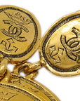 Chanel Hoop Dangle Earrings Clip-On Gold 2800/26