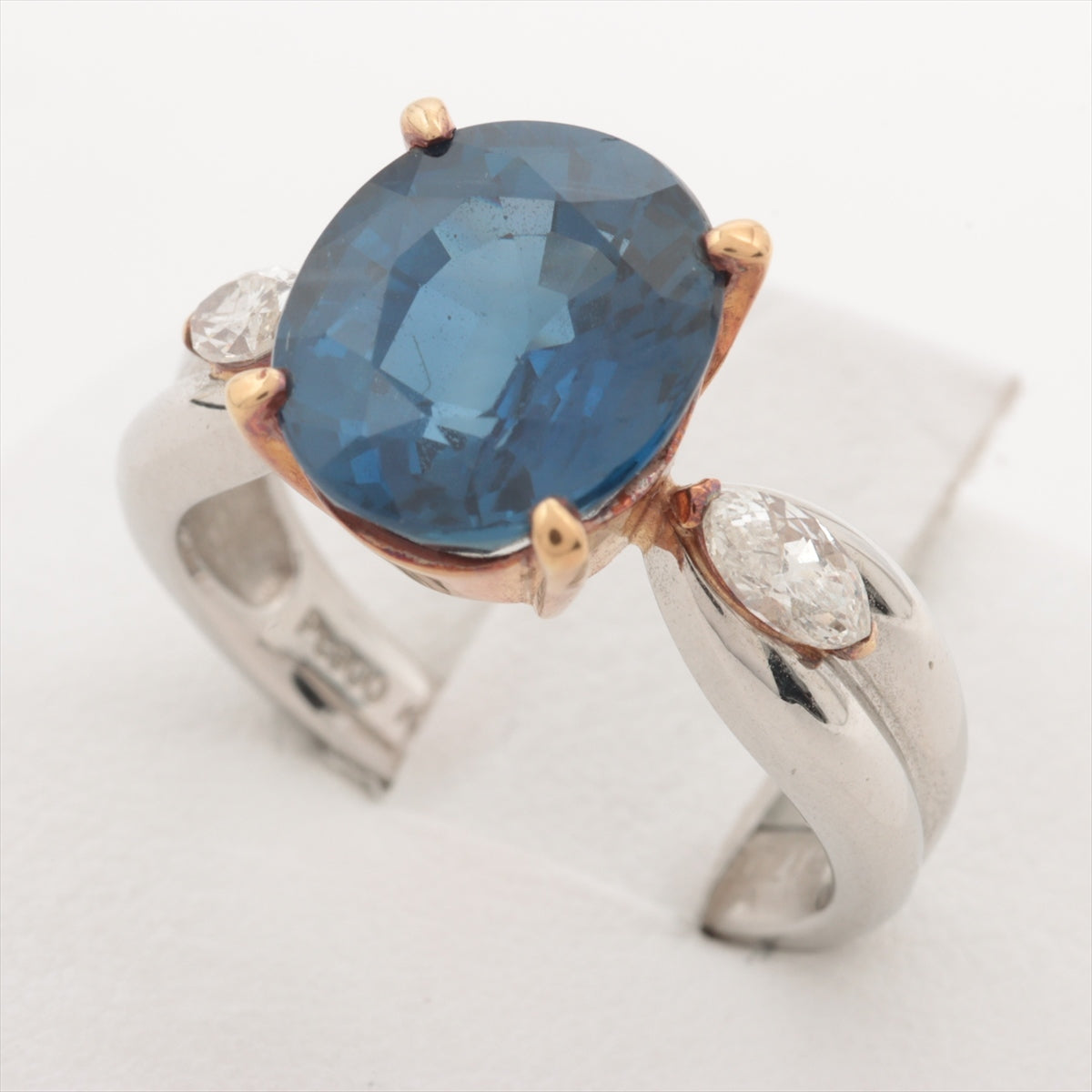 Sapphire Diamond Ring K18Pt900 7.9g 517 029 Nonermally Heated Sapphire
