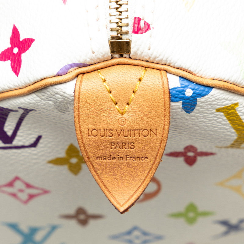 Louis Vuitton 多色 Speedyy 30 手提包迷你波士頓包 M92643 青銅色 白色 PVC 皮革 Louis Vuitton