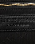 Burberry Check Ribbon Logo Tote Bag Black Brown Cotton Leather  BURBERRY
