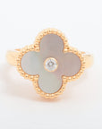 Van Cleef & Arpels Vintage Alhambra S Diamond Ring 750 (YG) 6.8g 50 VCARA41152 VCARA