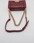 Chanel Mini Boy Chanel Leather Chain Shoulder Bag V Stick Bordeaux G