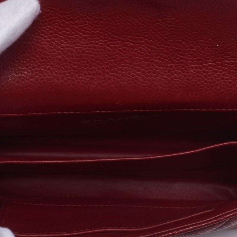 CHANEL 【CHANEL】 Mini Trace Chain Shoulder Caviar S Red (Silver G ) Shoulder Bag Miniature Shoulder Bag  Bag Hybrid 【 Ship】 Netherlands Online
