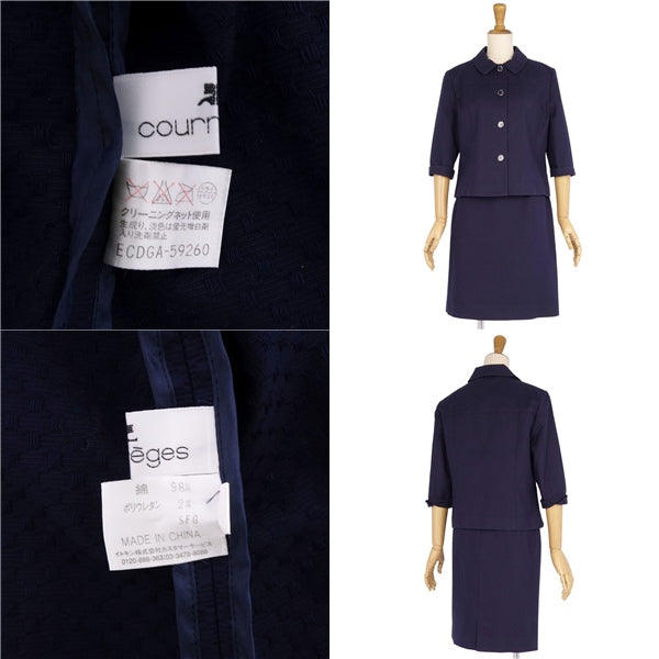 Crazy Courreges  Shirt Jacket Tight Shirt  9AR (M Equivalent) Navy Mozhou Navy