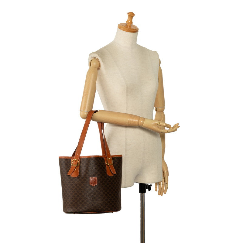 Celine Macadam Tote Bag Shoulder Bag Brown PVC Leather  Celine