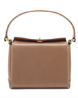 Gucci Turn-Lock Leather Handbag Brown