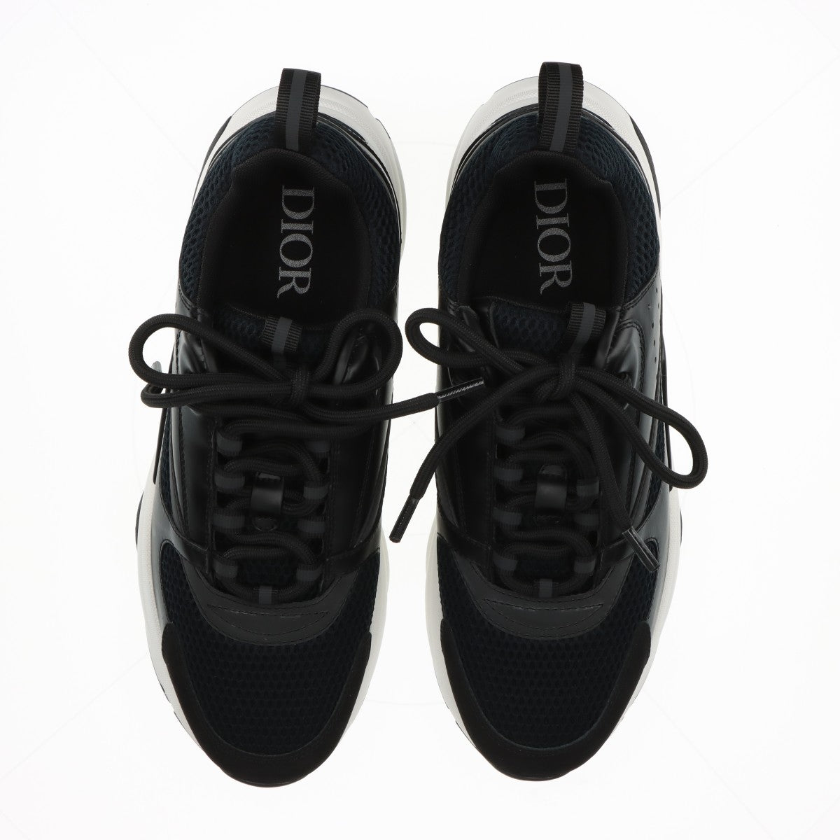 Dior B22 leather x mesh sneaker EU43 men black LS0421 rement rope storage bag   store