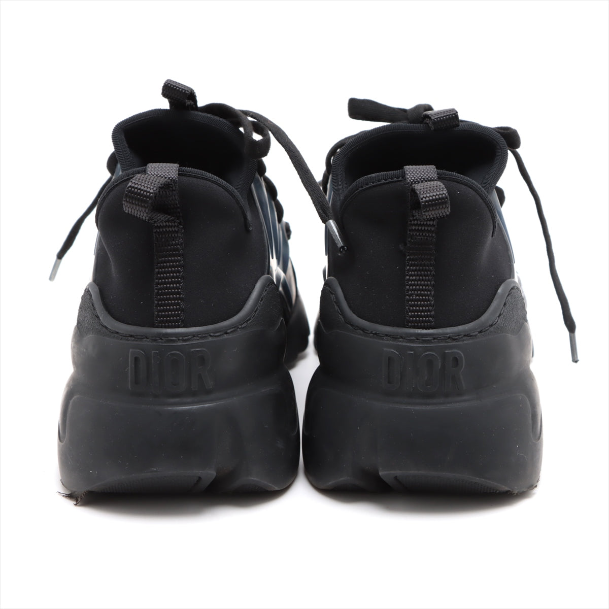 Christian Dior D-Connect Leather X Fabric Trainers 35 1/2  Black X Navy