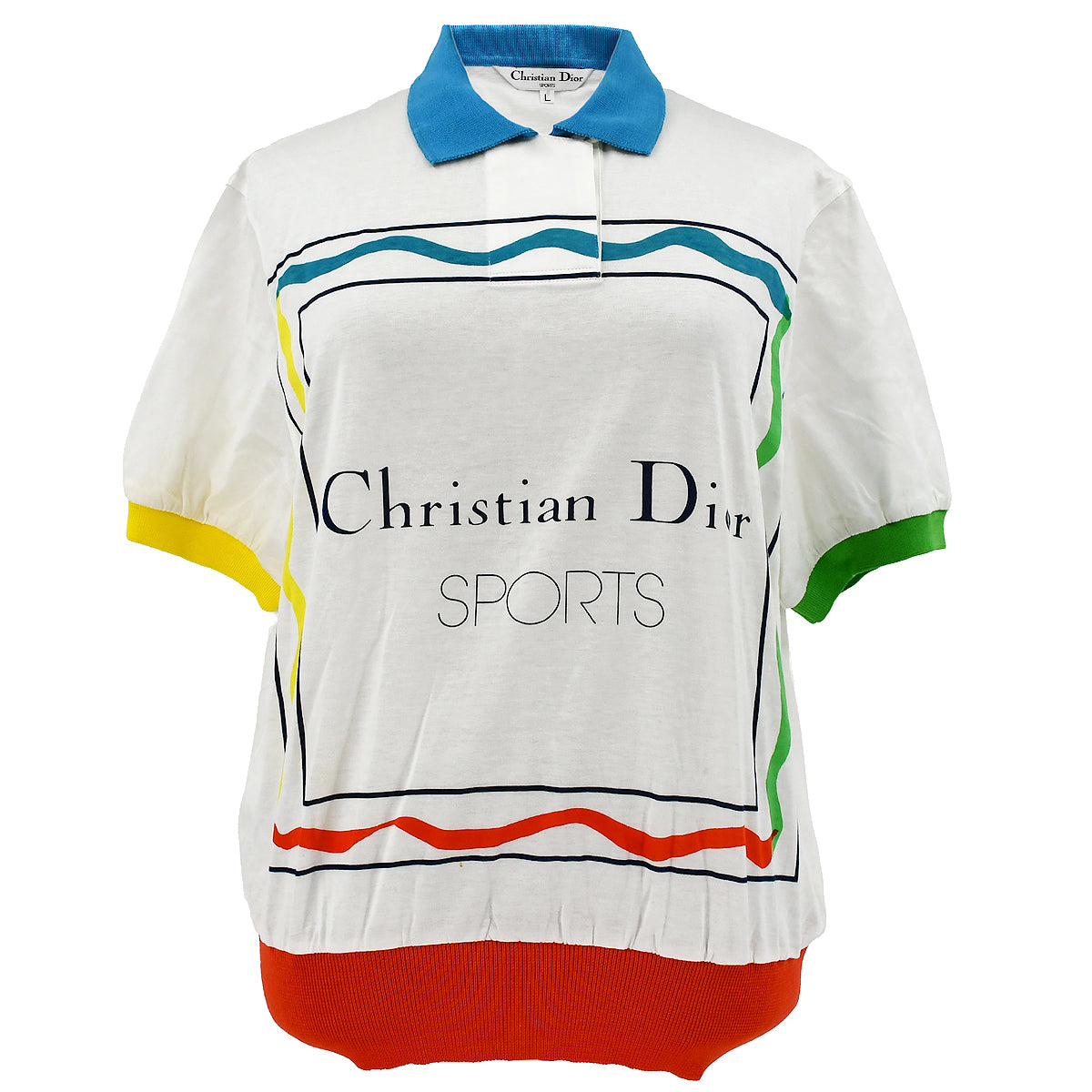 Christian Dior 1990s Sports Polo T-shirt White 