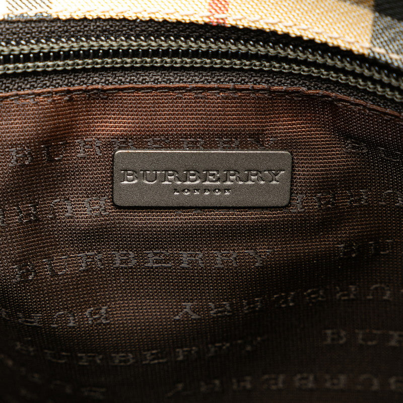 Burberry Nova Check Handbag Beige Brown PVC Leather