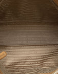 Prada Triangle Logo  Vitello Tote Bag BR3118 Beige Leather  PRADA