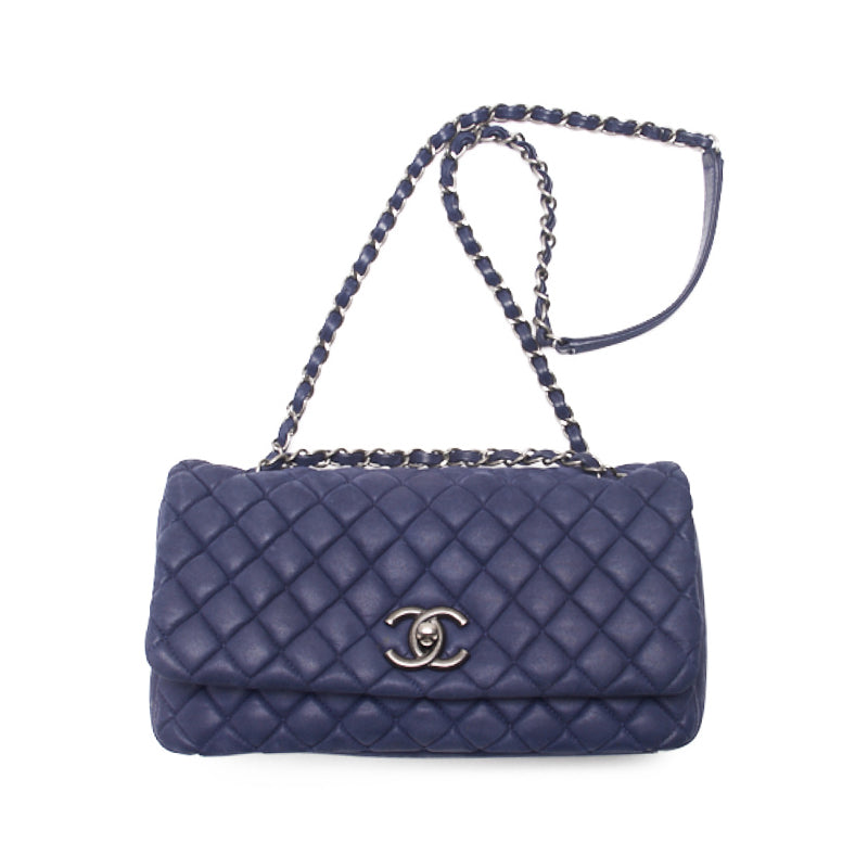 Chanel Matrasse Single Flap Chain Shooter Spacle Leather Navy (Silver G ) Shooter Bag   Ship Free Shipping] Navy Yamamoto Online