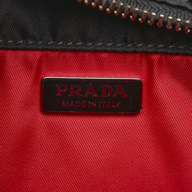 Prada Triangle Logo  Cargo Small Tote Bag Shoulder Bag 2WAY 1BG270 Black Nylon Leather  Prada