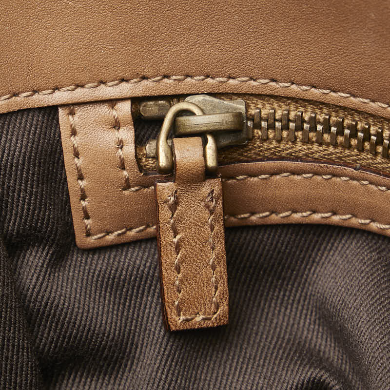 Gucci GG Canvas Handbag 109101 Beige Brown Canvas Leather  Gucci