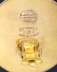 Chanel 1993 Black & Gold Button Earrings Clip-On 28