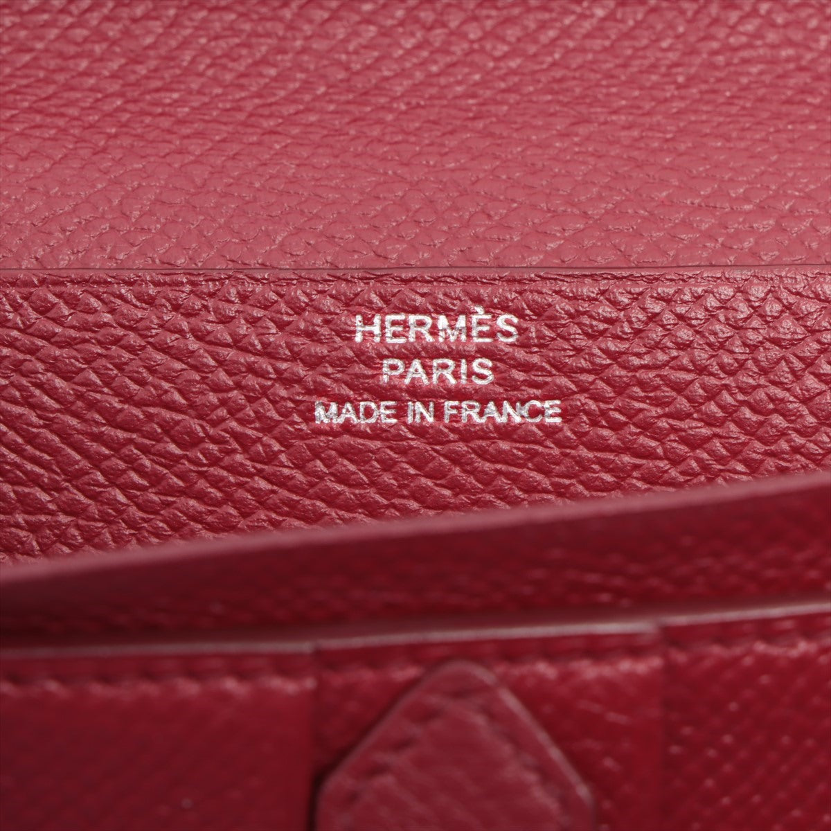 Hermes sfra Epsom Wallet Red Silver Gold  N2010