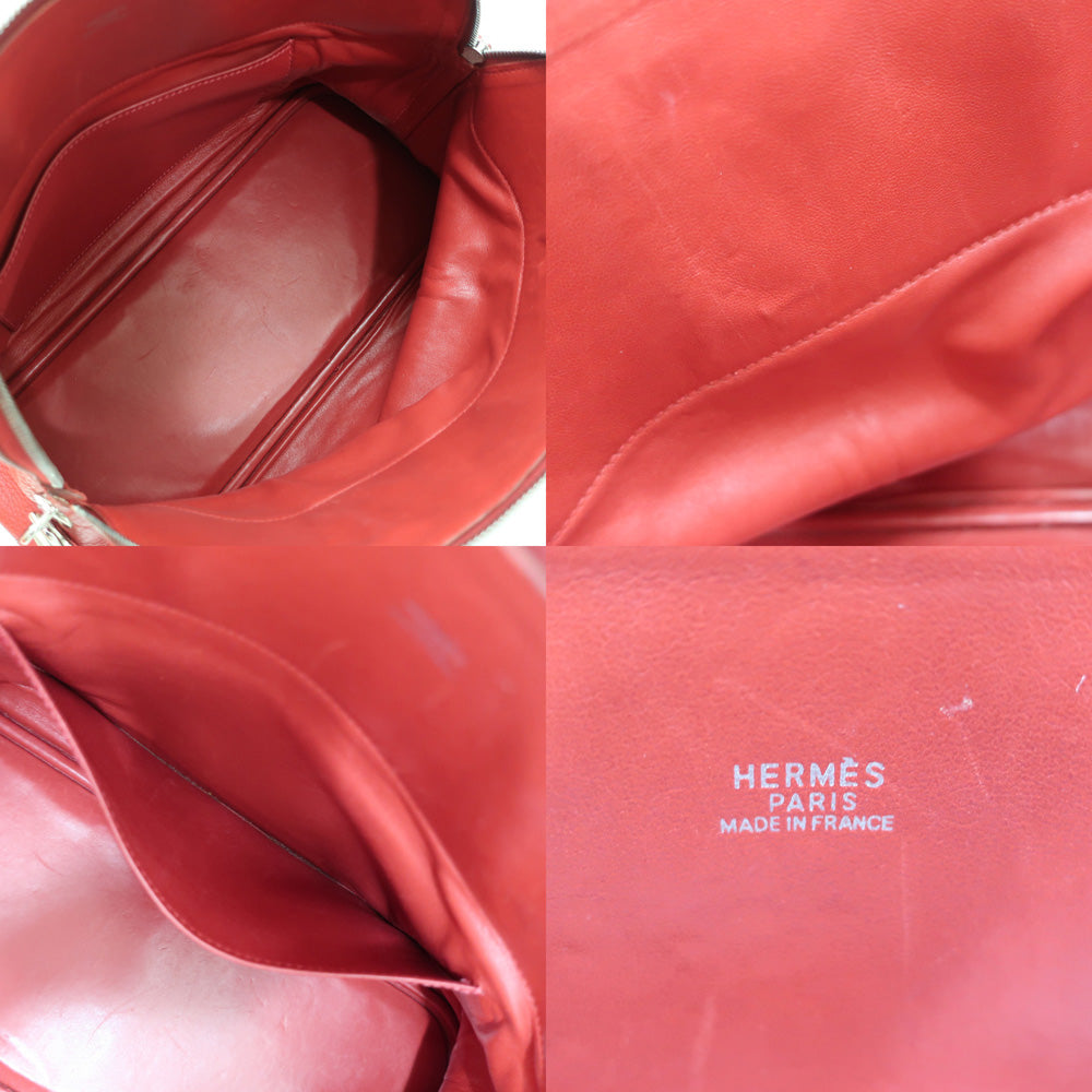 Hermes Boliade 35  Silver G  Red Red  G  2003 Handbag Bag   Vintage Woodwear