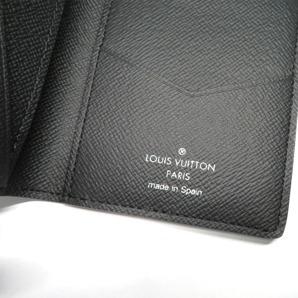 Louis Vuitton N60431 Damier Graphite 3D Black Card Case Passcase Small Lace Mens Beauty