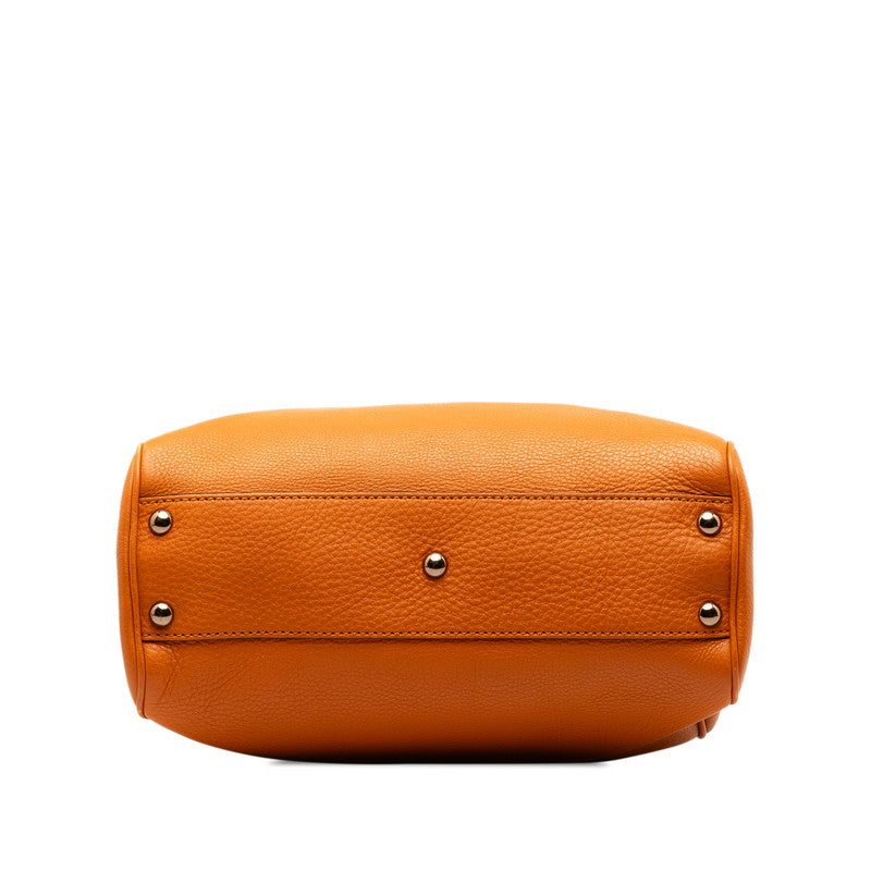 Gucci Bamboo per Small Handbag Shoulder Bag 2WAY 336032 Orange Leather  Gucci