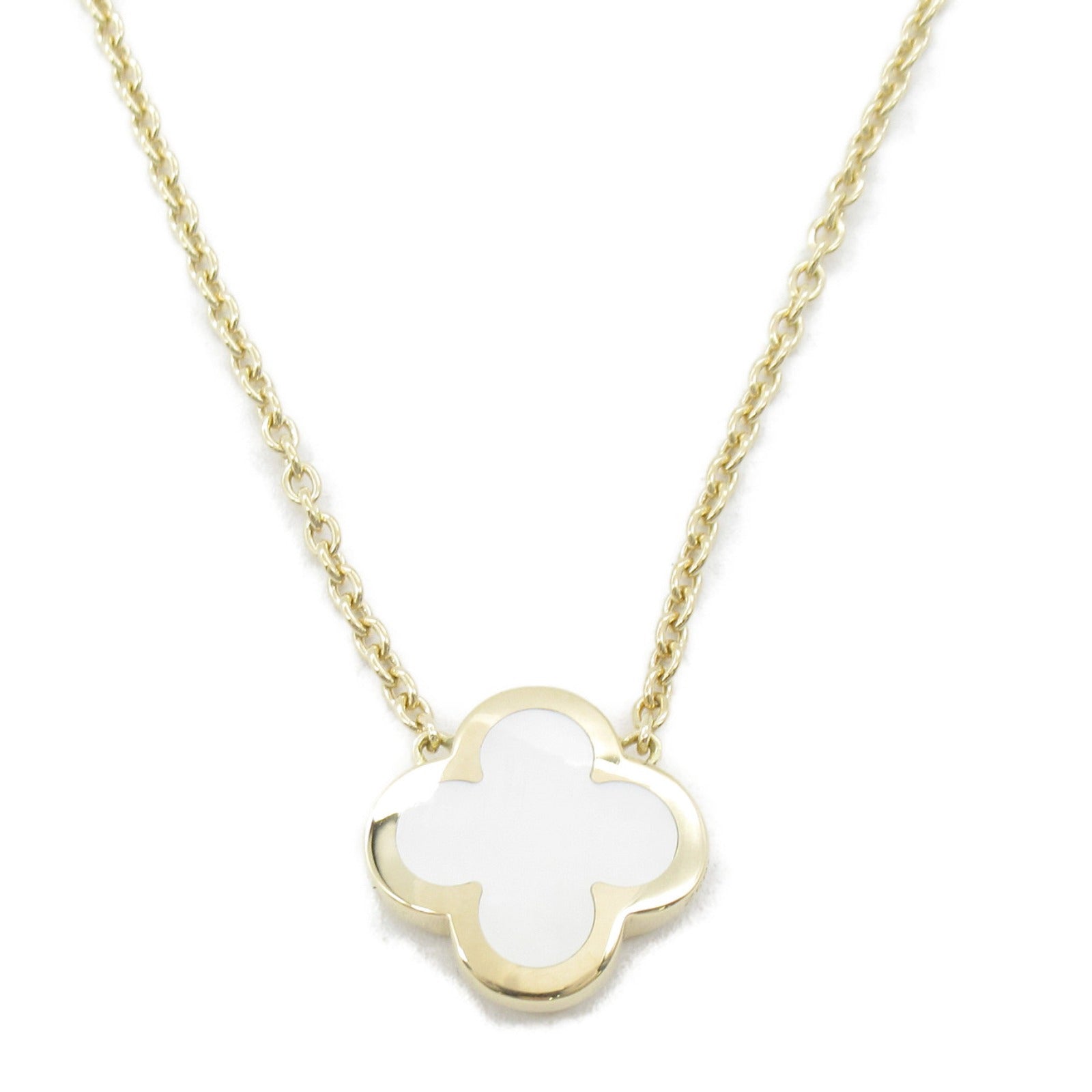 Van Cleef &amp; Arpels Van Cleef &amp; Arpels Alhambra White S Pendant Necklace Jewelry K18 (yellow g) White Shell  White Shell