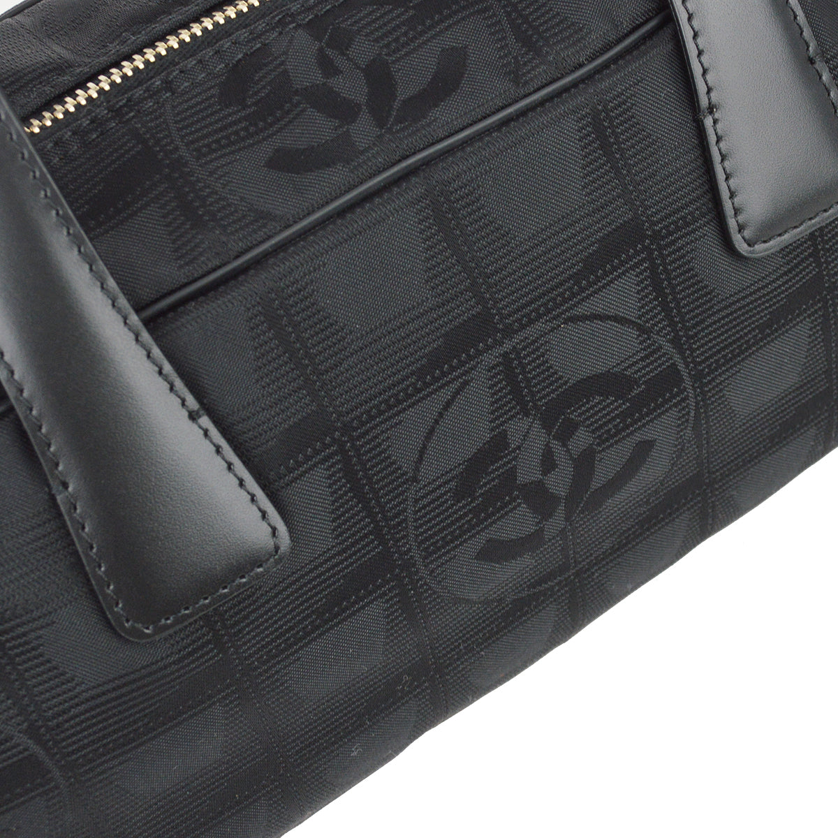 Chanel 2005-2006 Black Jacquard Nylon New Travel Line Handbag