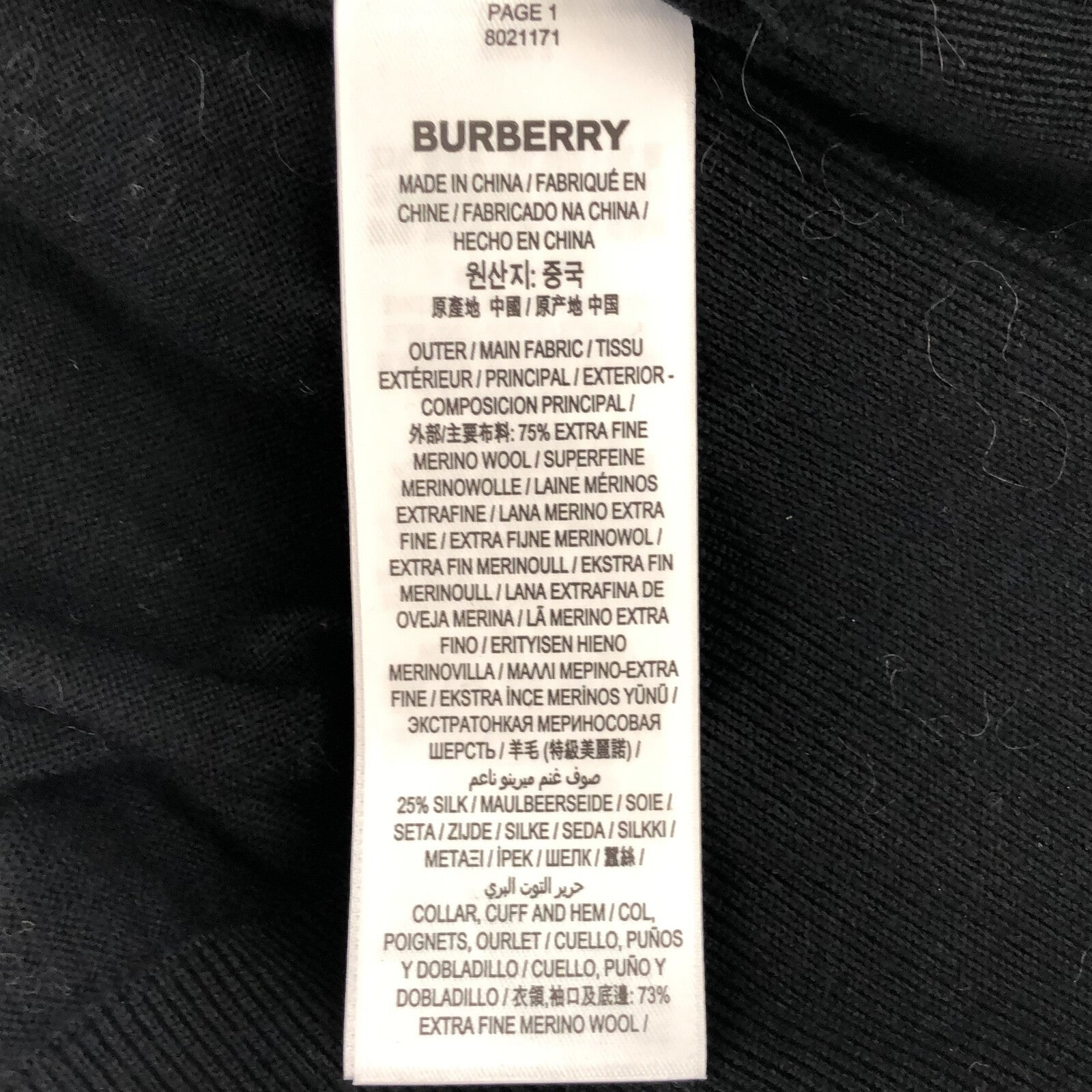 Burberry V-Neck   Tops Wool  Black