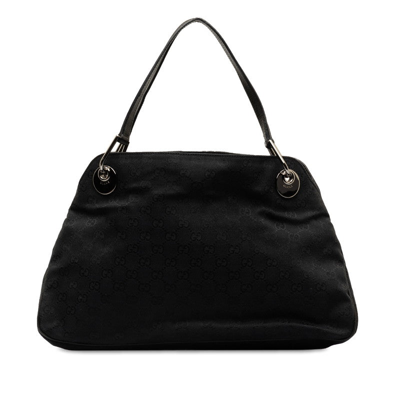 Gucci GG canvas handbag Tote bag 121023 black canvas leather ladies Gucci