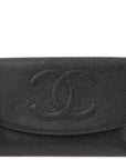 Chanel Black Caviar Trifold Wallet Purse