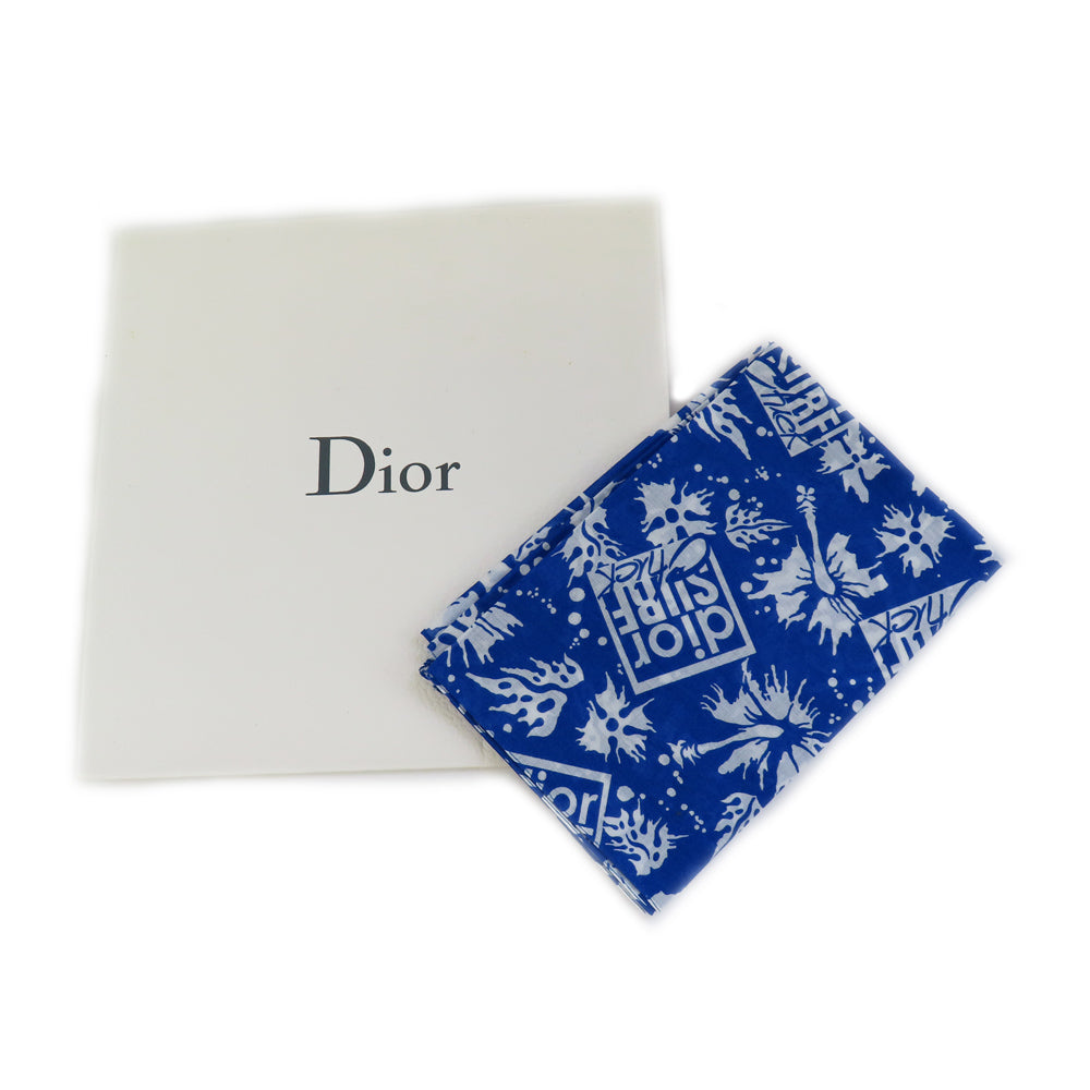 CHRISTIAN DIOR Dior VANDANASTOR Surf Chick Hibiscus Blue 100% Cotton Fashion Dress Small Unisex
