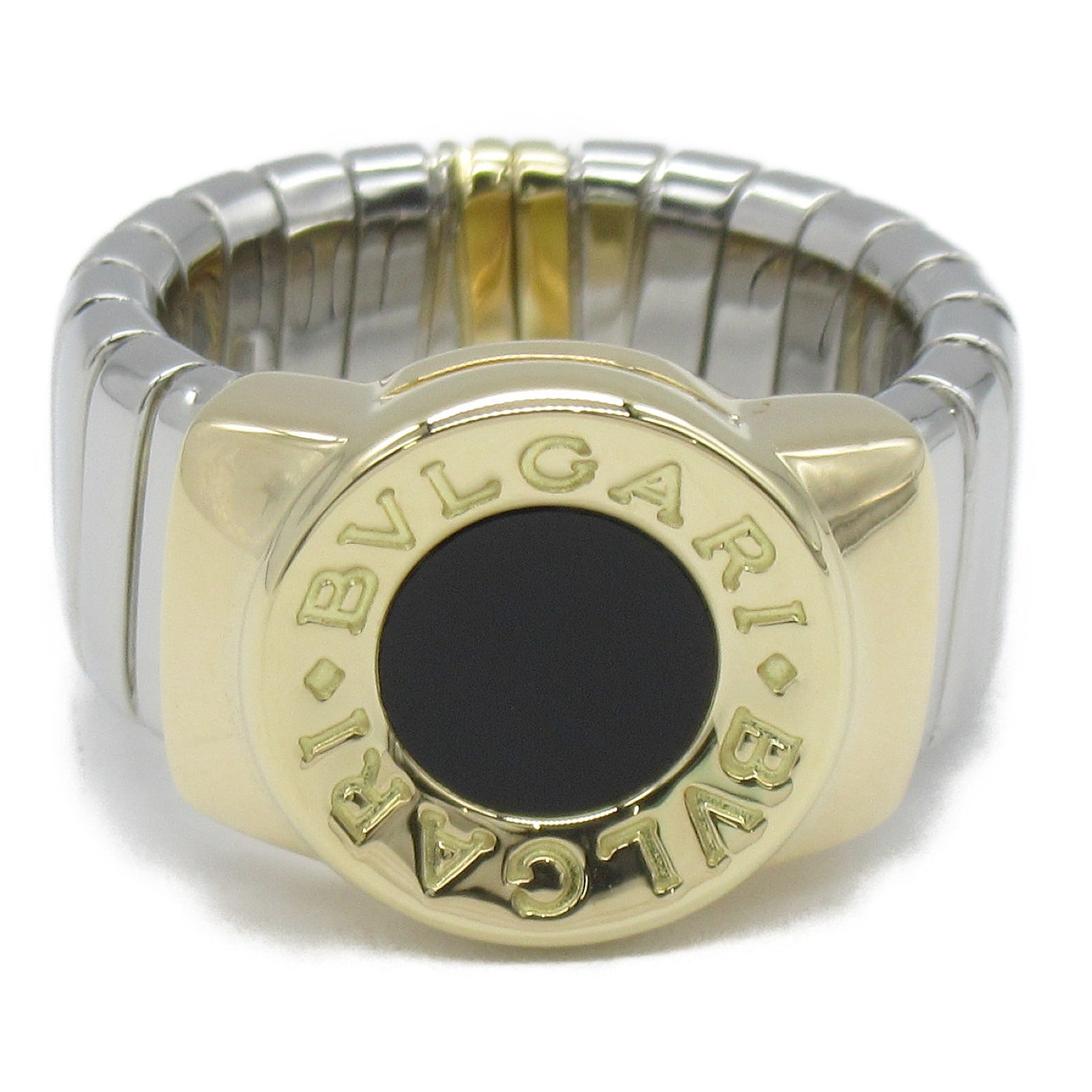 Bulgari BVLGARI n Onyx Tubocus Ring Ring Ring Jewelry K18 (Yellow G) Stainless Steel Onyx   Black 【Classic】 Division