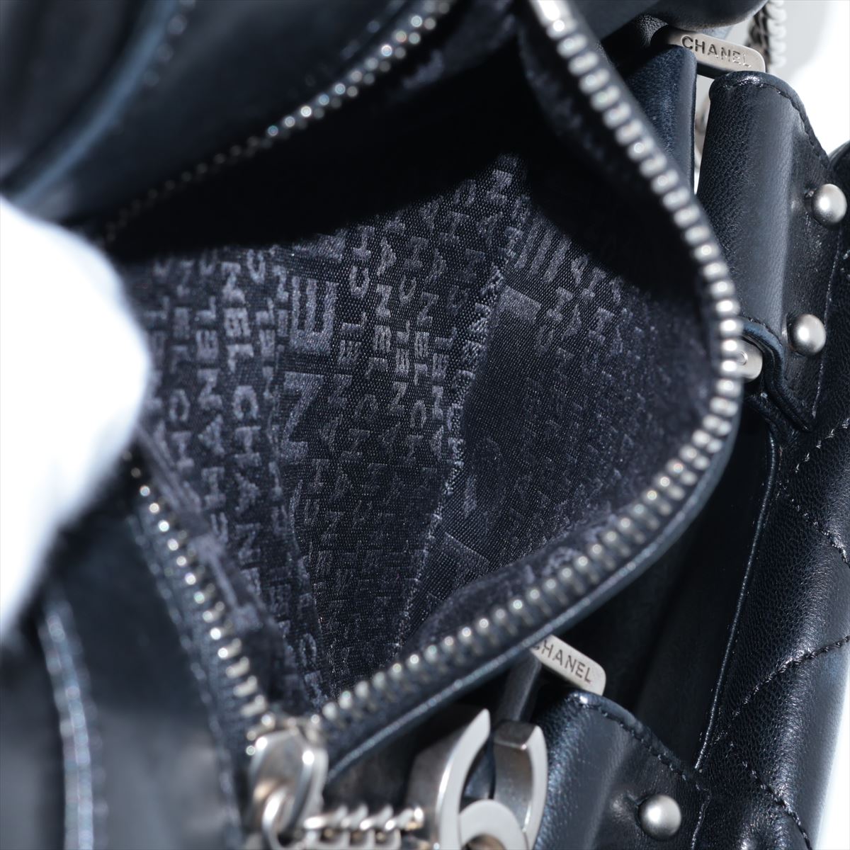 Chanel Matrasse  Body Bag Jacket Black Silver G  8th