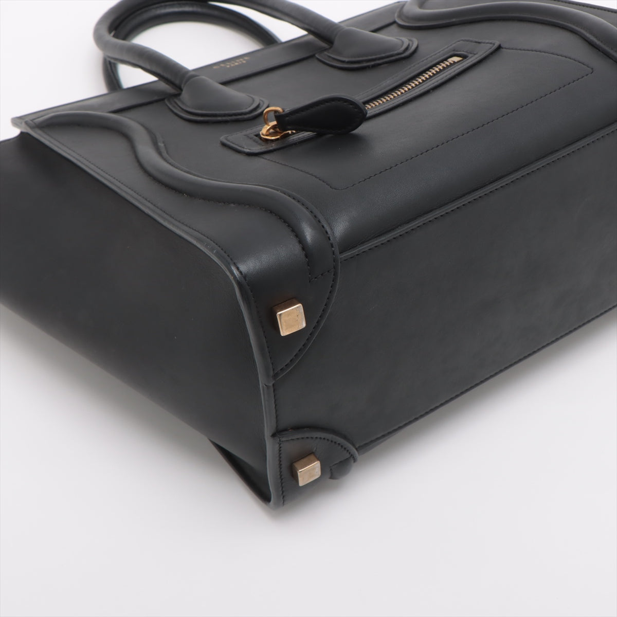 Celine Luggage Micro  Leather Handbag Black Lagoon