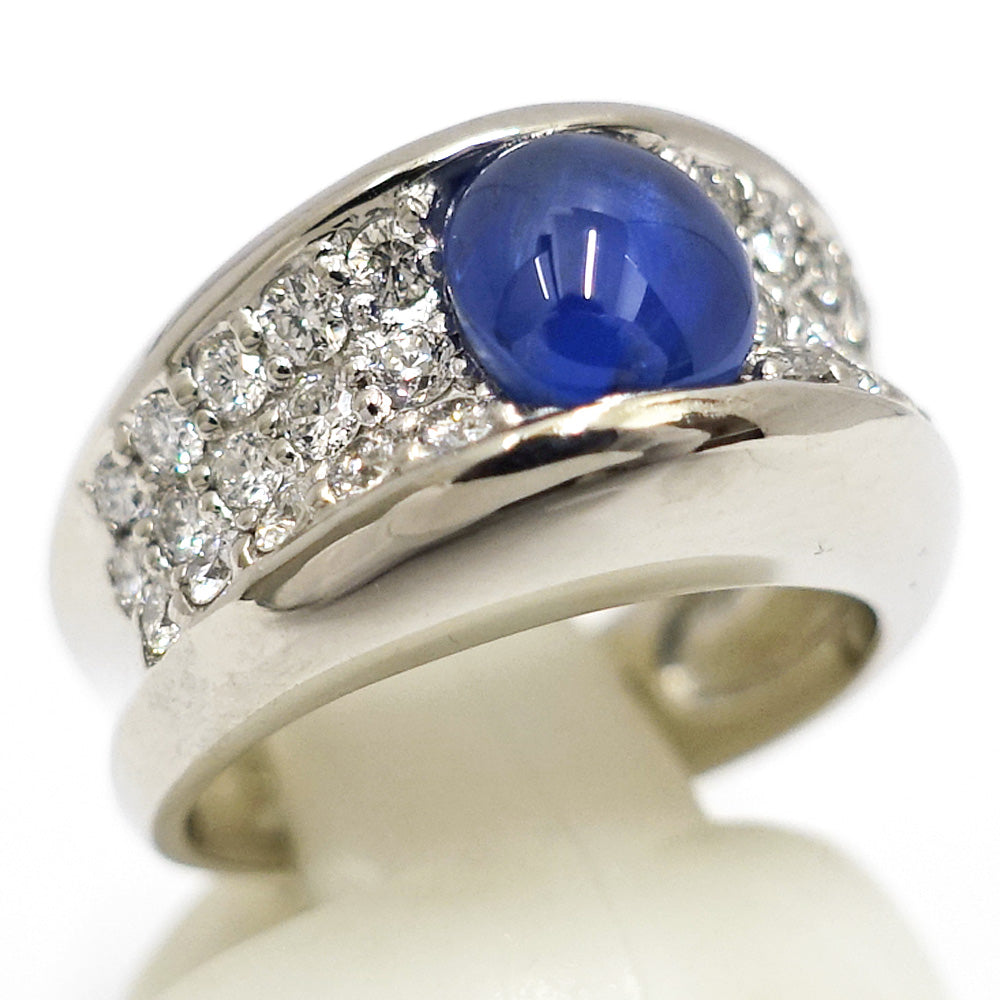 PT900 sapphire 1.75ct diamond 0.58ct pavé design ring platinum premium jewelry