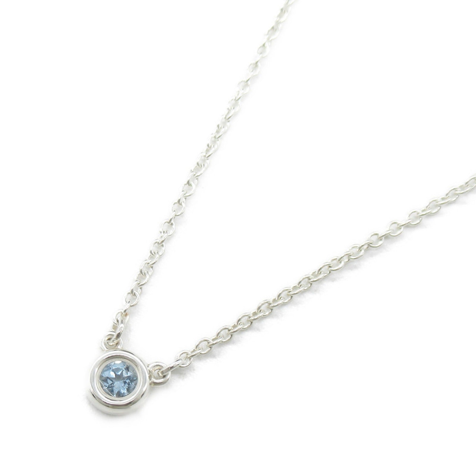 Tiffany TIFFANY&CO Aquamarine Necklaces Silver 925 Aquamarine  Blue