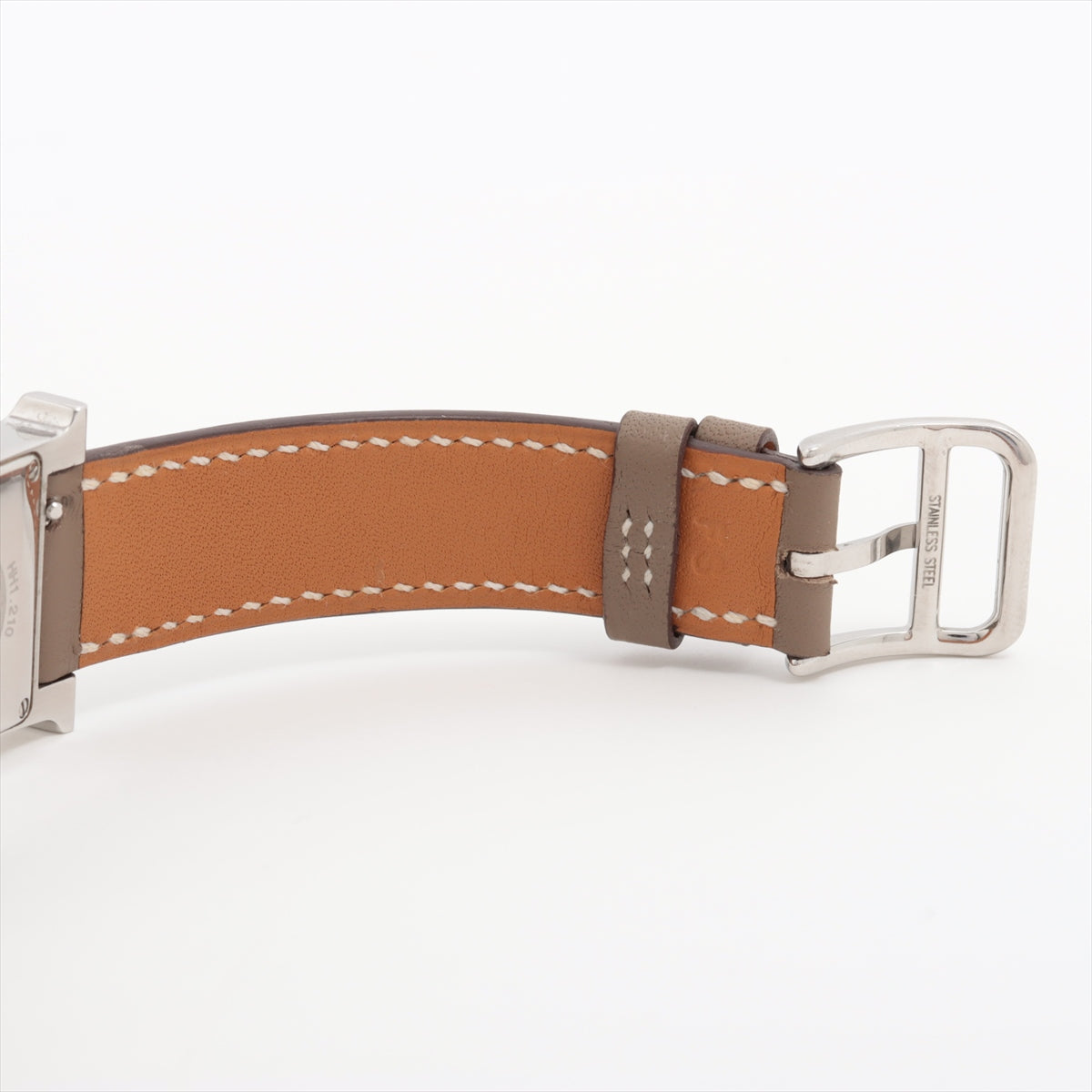 Hermes H Watch HH1.210 SS  Leather QZ Ivory  Driver